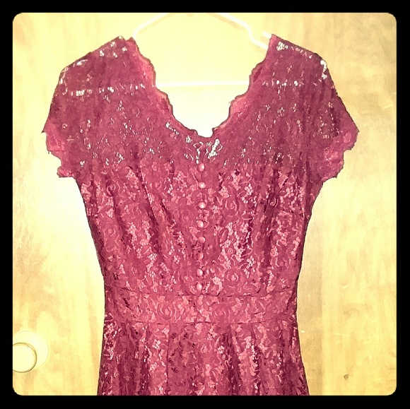 Unique & Classic Dresses & Skirts - Lace Lined Tea Length Vintage Dress